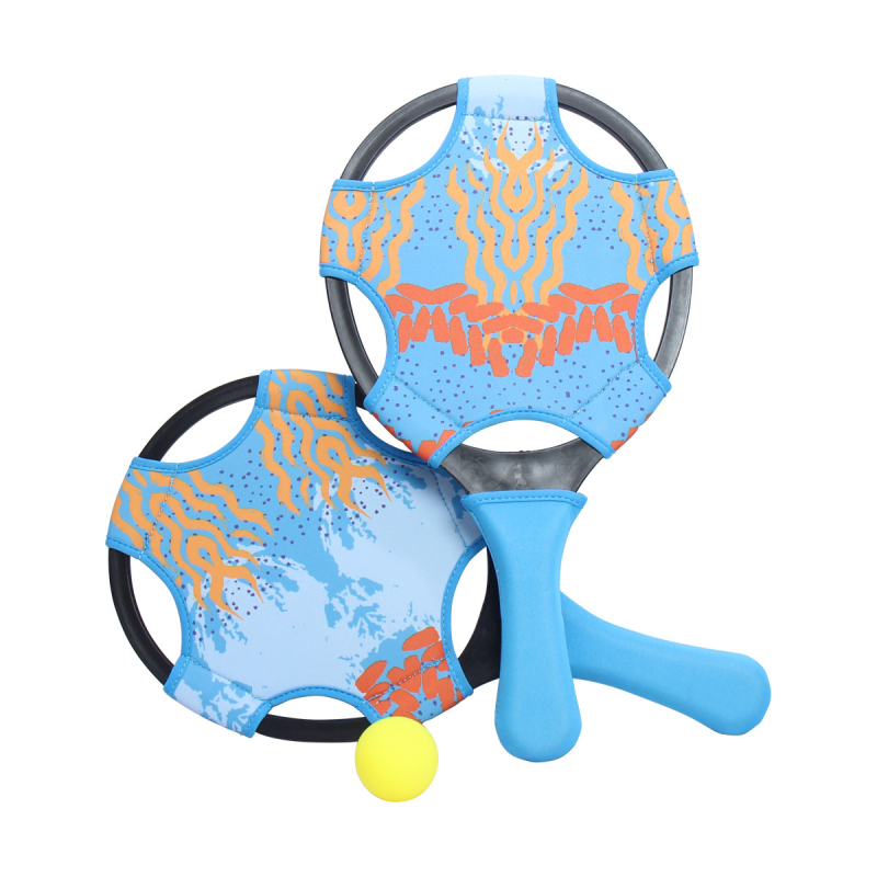 Gyerekeknek szóló partszaki tollas készlet labdával — kültéri játék, műanyag alaplap, 1,5 mm neopren gumi, egyenes ütésű tollas, testreszabható feldolgozás, nyomtatott logó