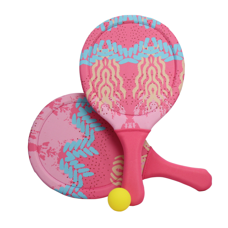 Gyerekeknek szóló partszaki tollas készlet labdával — kültéri játék, műanyag alaplap, 1,5 mm neopren gumi, egyenes ütésű tollas, testreszabható feldolgozás, nyomtatott logó