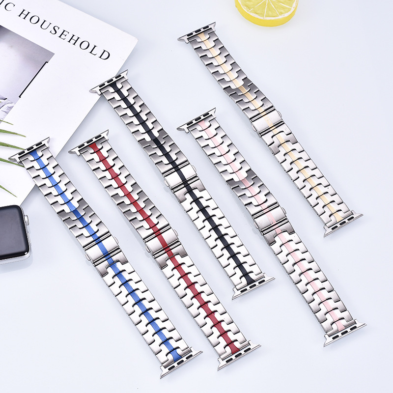 Ατσάλινο λουράκι ρολογιού, 22 mm πλάτος, αναδιπλούμενο κούμπωμα, συμβατό με Apple Watch και άλλα μοντέλα, κυκλοφόρησε το 2023