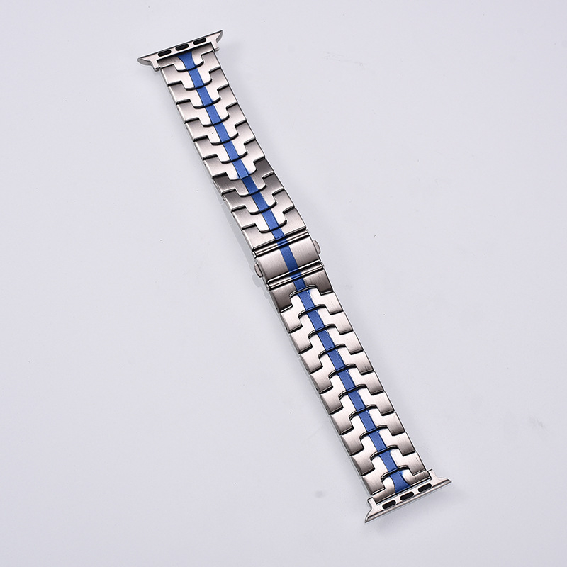 Ατσάλινο λουράκι ρολογιού, 22 mm πλάτος, αναδιπλούμενο κούμπωμα, συμβατό με Apple Watch και άλλα μοντέλα, κυκλοφόρησε το 2023