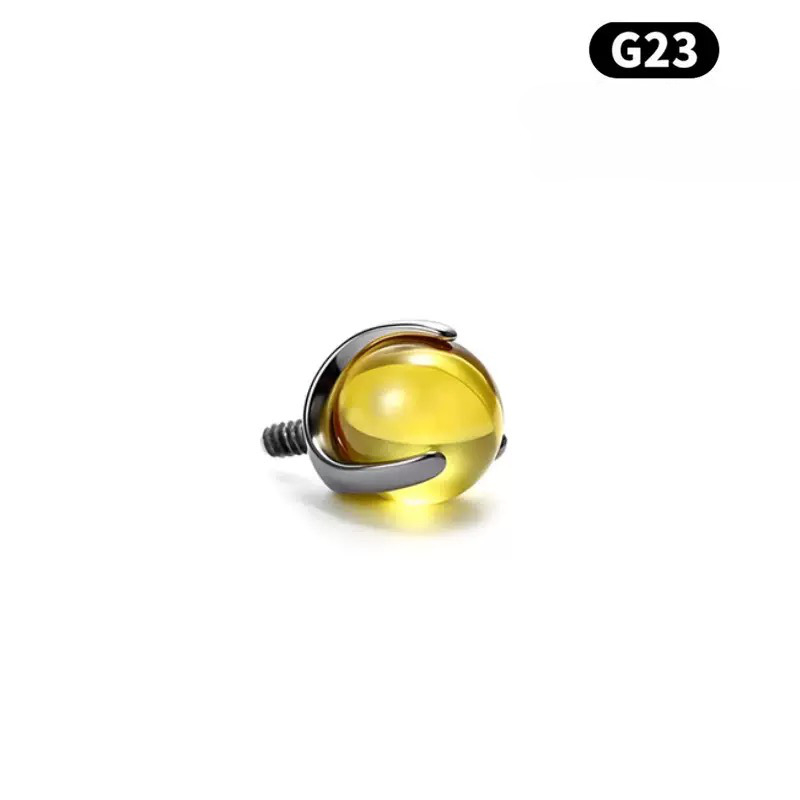 Piercing nakit od titanijskog legura F136 – U-oblik, s tri kandže okruglih cirkon kristala za piercing na usnama, nosu ili uhu