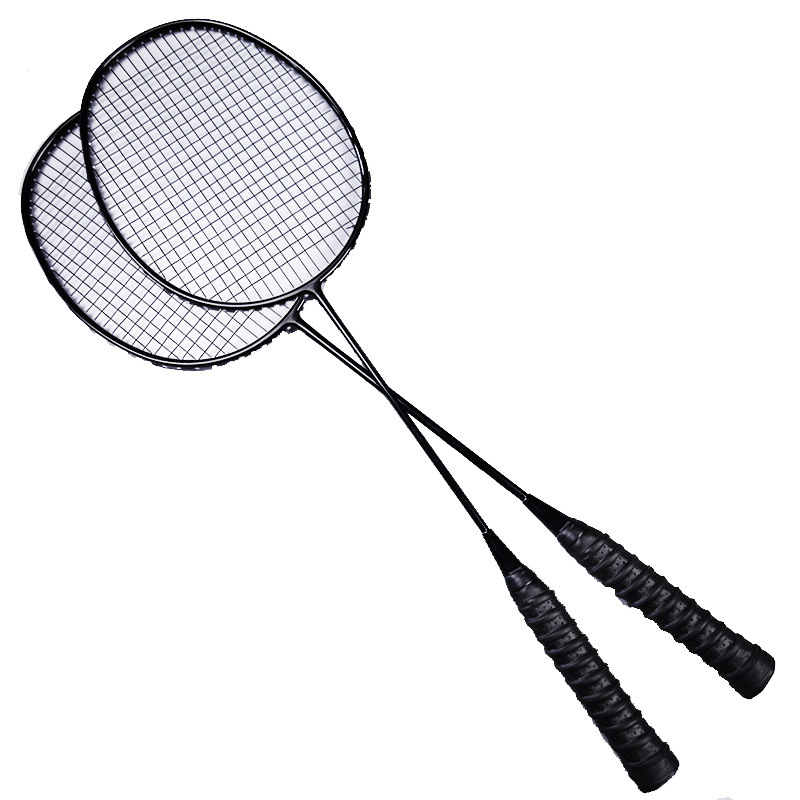 Set od 2 badminton reketa od karbonskih vlakana – ultralako 85–89 g, ručka G2, ravna osovina