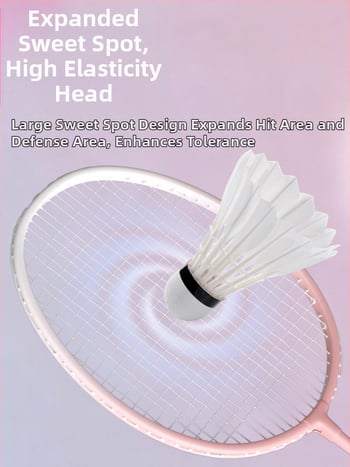 Badminton set raketa (2 rakete), lagani okvir od aluminijskog legura, težina 95–100 g, direktan udarac, za početnike i juniore