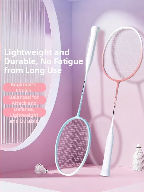 Badminton set raketa (2 rakete), lagani okvir od aluminijskog legura, težina 95–100 g, direktan udarac, za početnike i juniore