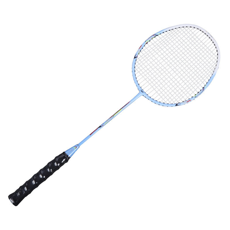 Set dvije badminton rakete – lagan, okvir od staklo-aluminija, najlon končići, težina 90–94 g, za početnike i amatere