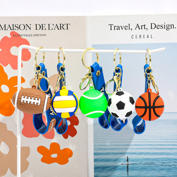 Silikonski privjesak za ključeve za košarku, serija Velika lopta, Unisex, dekoracija za ruksak i automobil