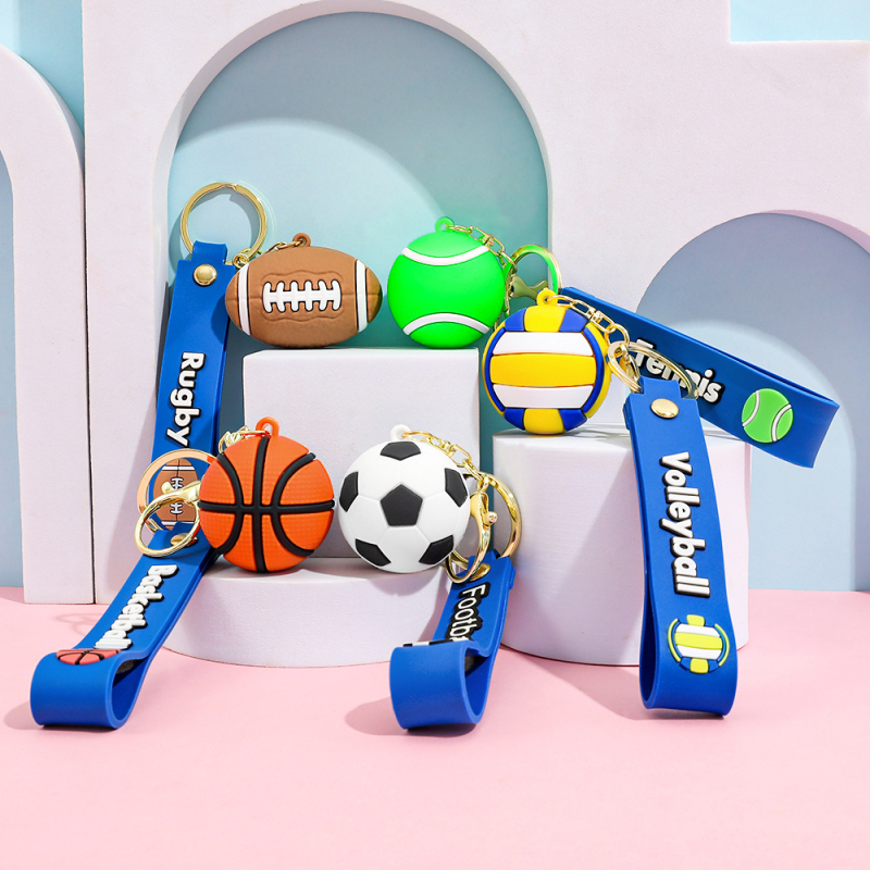 Silikonski privjesak za ključeve za košarku, serija Velika lopta, Unisex, dekoracija za ruksak i automobil
