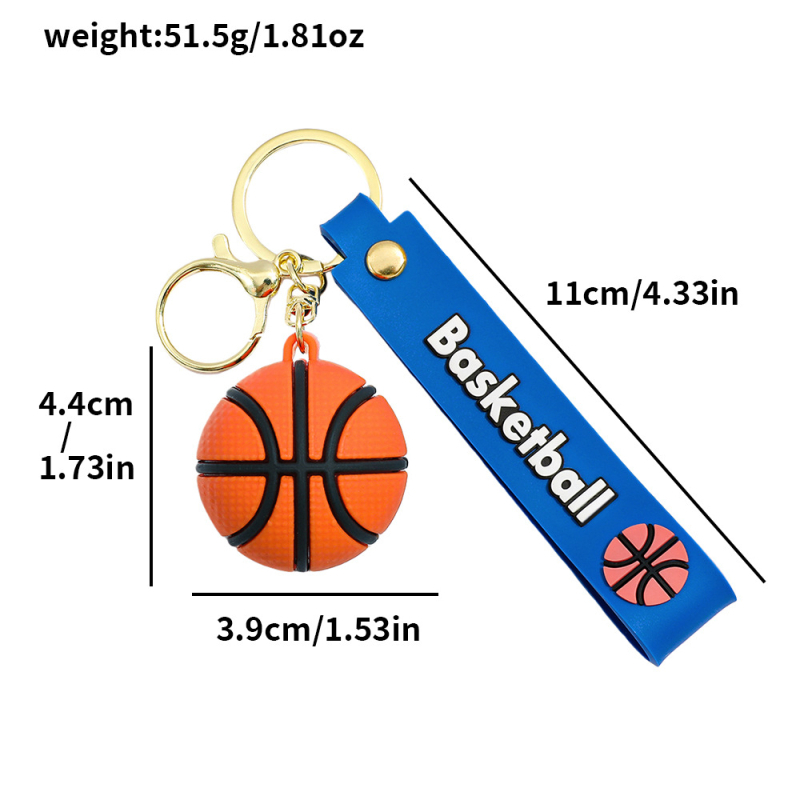 Silikonski privjesak za ključeve za košarku, serija Velika lopta, Unisex, dekoracija za ruksak i automobil