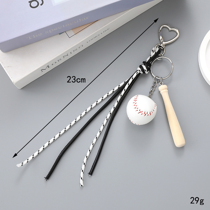 Auto atslēgu piekariņš no PU ādas ar vītņotu auklu, tenisa kulona dizains, grezns bagāžas aksesuārs, pavasaris 2025 izlase