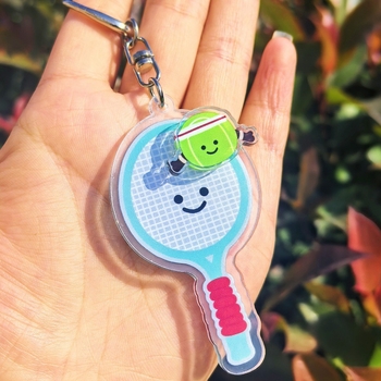 Privjesak za ključeve s okretajućom kuglom – akril, višestruki sportovi dizajn, moderan umjetnički stil, pogodan kao poslovni poklon