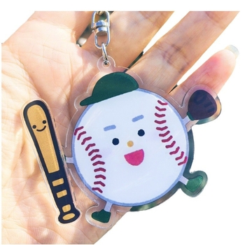 Privjesak za ključeve s okretajućom kuglom – akril, višestruki sportovi dizajn, moderan umjetnički stil, pogodan kao poslovni poklon