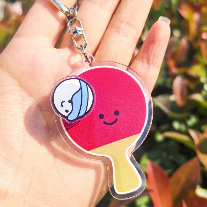 Privjesak za ključeve s okretajućom kuglom – akril, višestruki sportovi dizajn, moderan umjetnički stil, pogodan kao poslovni poklon