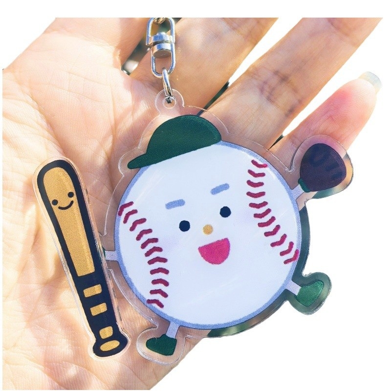 Privjesak za ključeve s okretajućom kuglom – akril, višestruki sportovi dizajn, moderan umjetnički stil, pogodan kao poslovni poklon