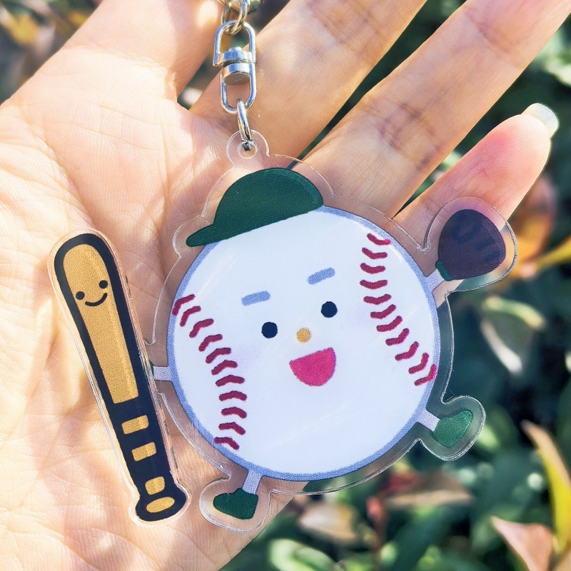 Privjesak za ključeve s okretajućom kuglom – akril, višestruki sportovi dizajn, moderan umjetnički stil, pogodan kao poslovni poklon