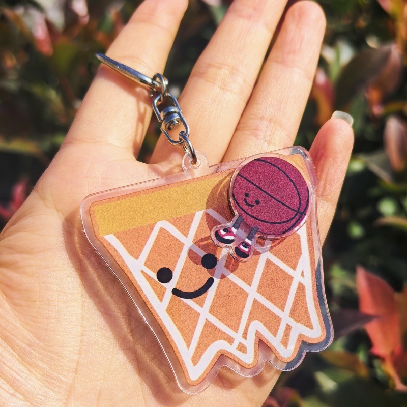 Privjesak za ključeve s okretajućom kuglom – akril, višestruki sportovi dizajn, moderan umjetnički stil, pogodan kao poslovni poklon