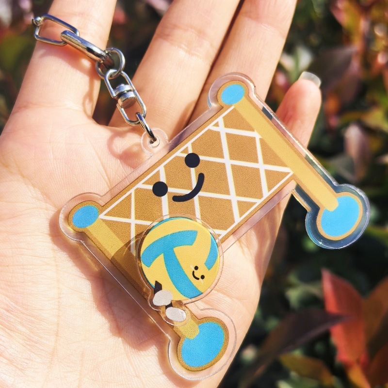 Privjesak za ključeve s okretajućom kuglom – akril, višestruki sportovi dizajn, moderan umjetnički stil, pogodan kao poslovni poklon