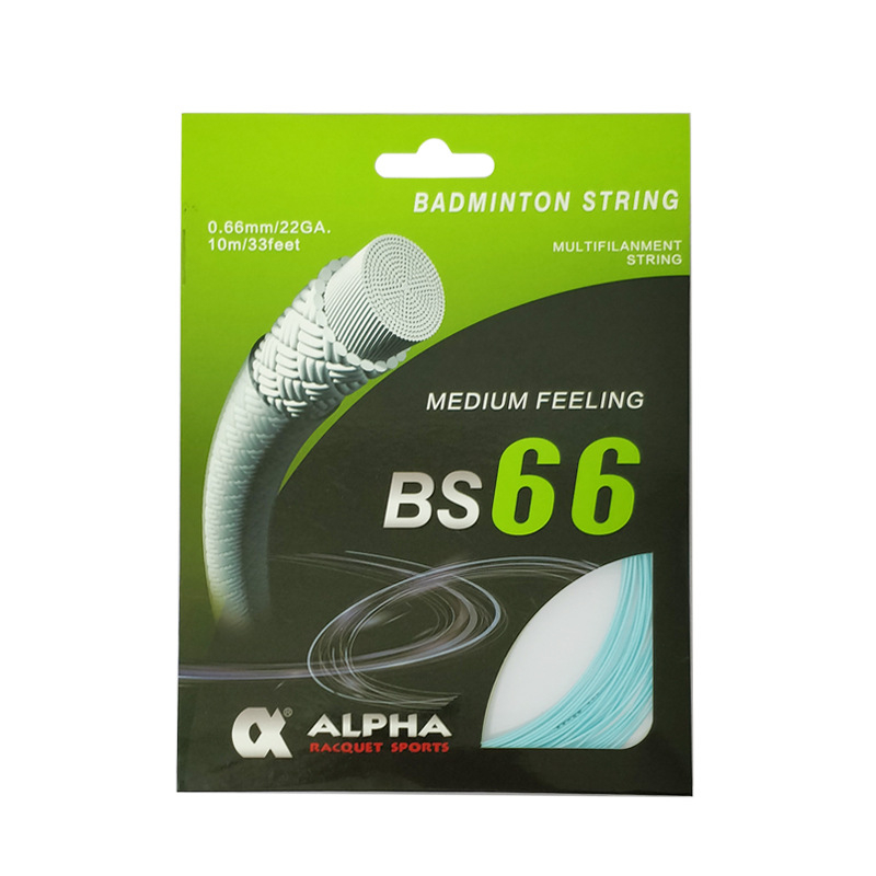ALPHA BS66 nālona daudzšķiedru damils badmintonam, diametrs 0,66 mm, izcelsme Taivāna