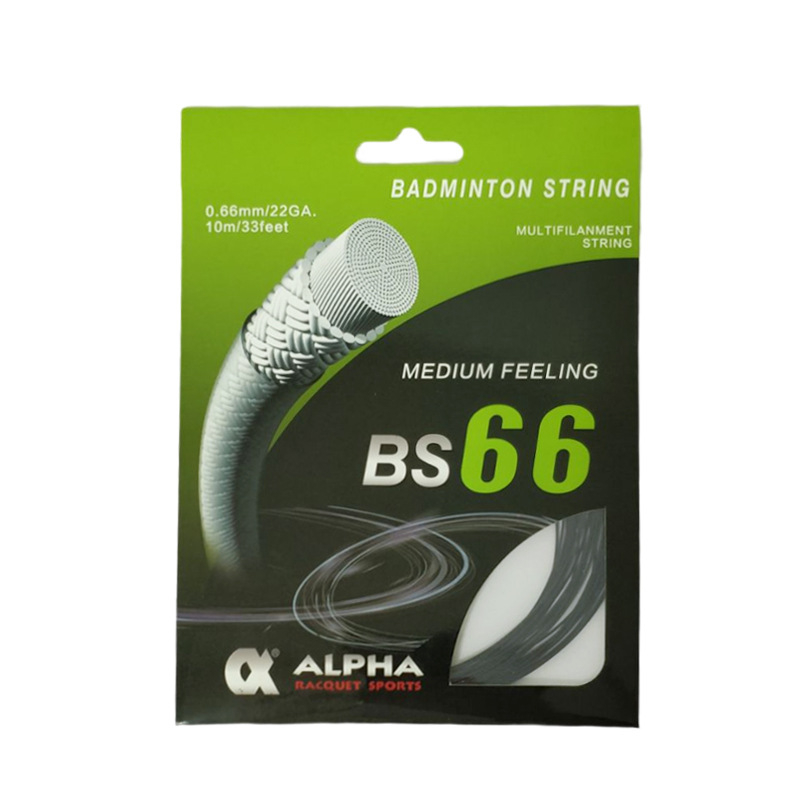 ALPHA BS66 nālona daudzšķiedru damils badmintonam, diametrs 0,66 mm, izcelsme Taivāna