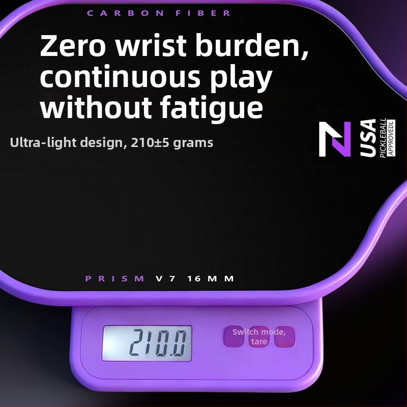 Rachetă de pickleball din fibră de carbon, Lidakang, 210 g ±5 g, T700, finisaj mat
