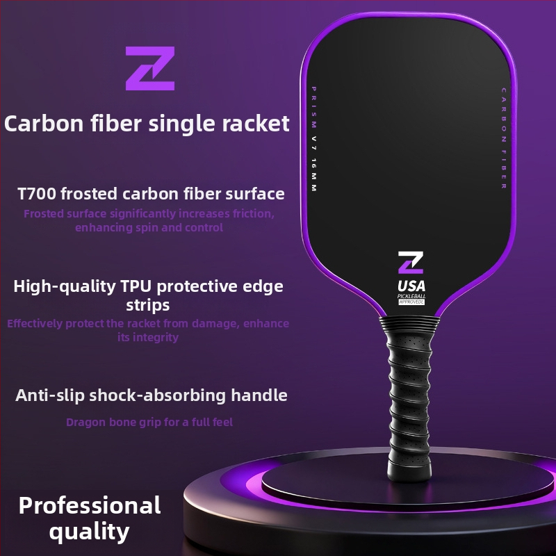 Rachetă de pickleball din fibră de carbon, Lidakang, 210 g ±5 g, T700, finisaj mat
