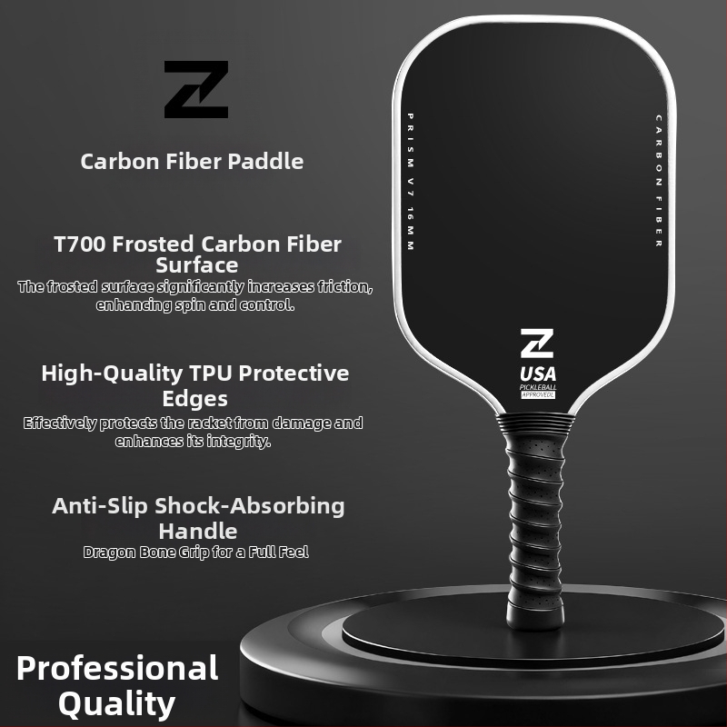 Rachetă de pickleball din fibră de carbon, Lidakang, 210 g ±5 g, T700, finisaj mat