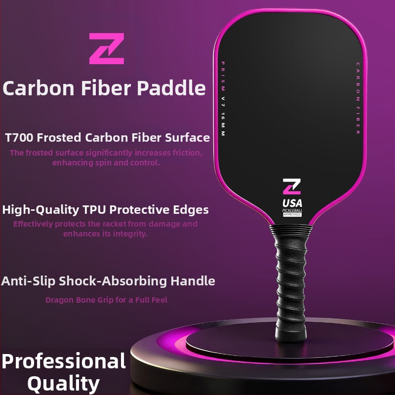 Rachetă de pickleball din fibră de carbon, Lidakang, 210 g ±5 g, T700, finisaj mat