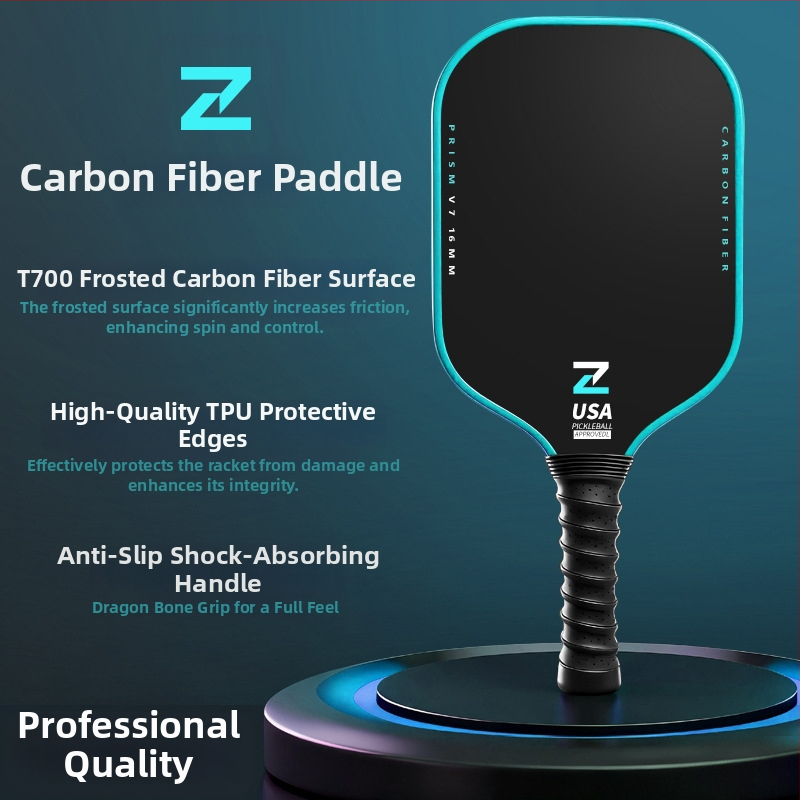 Rachetă de pickleball din fibră de carbon, Lidakang, 210 g ±5 g, T700, finisaj mat