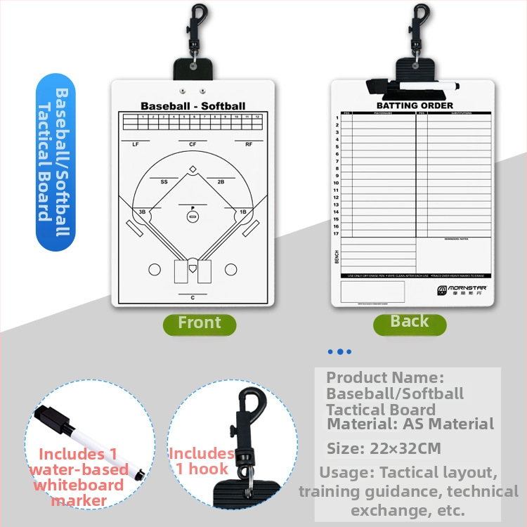 Mornstar taktiskā tāfele – materiāls AS, magnētiskā tāfele ar pildspalvu un gumiju priekš basketbola, futbola, tenisa, badminton un volejbola