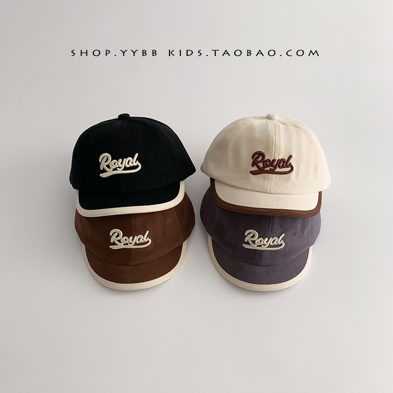 Bejbina kapa za jesen-zimu, vjetrootpornog Korejskog stila baseball kapa s kratkim obodom za djecu, unisex, s dizajnom s slovima
