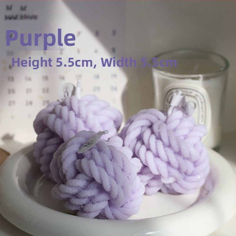 Ароматна свещ, Yarn Ball спирална форма, ръчно излята, соево-бленд восък, марка Yufei