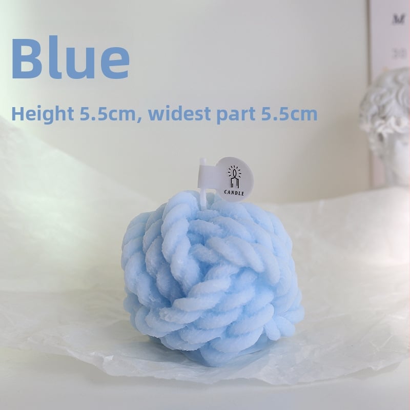 Ароматна свещ, Yarn Ball спирална форма, ръчно излята, соево-бленд восък, марка Yufei