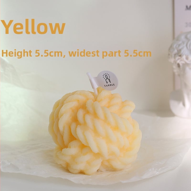 Ароматна свещ, Yarn Ball спирална форма, ръчно излята, соево-бленд восък, марка Yufei