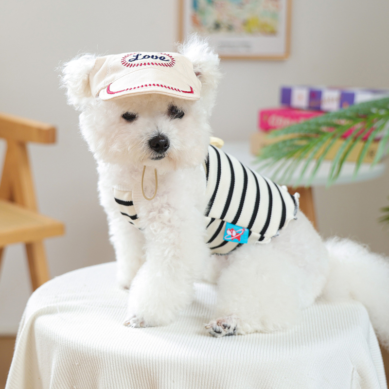 Shuangxiang poliesterio beisbolo skrybelė šunims ir katėms, saulės apsauga, raidžių raštas, siuvinėjimas, plokščias mezginys