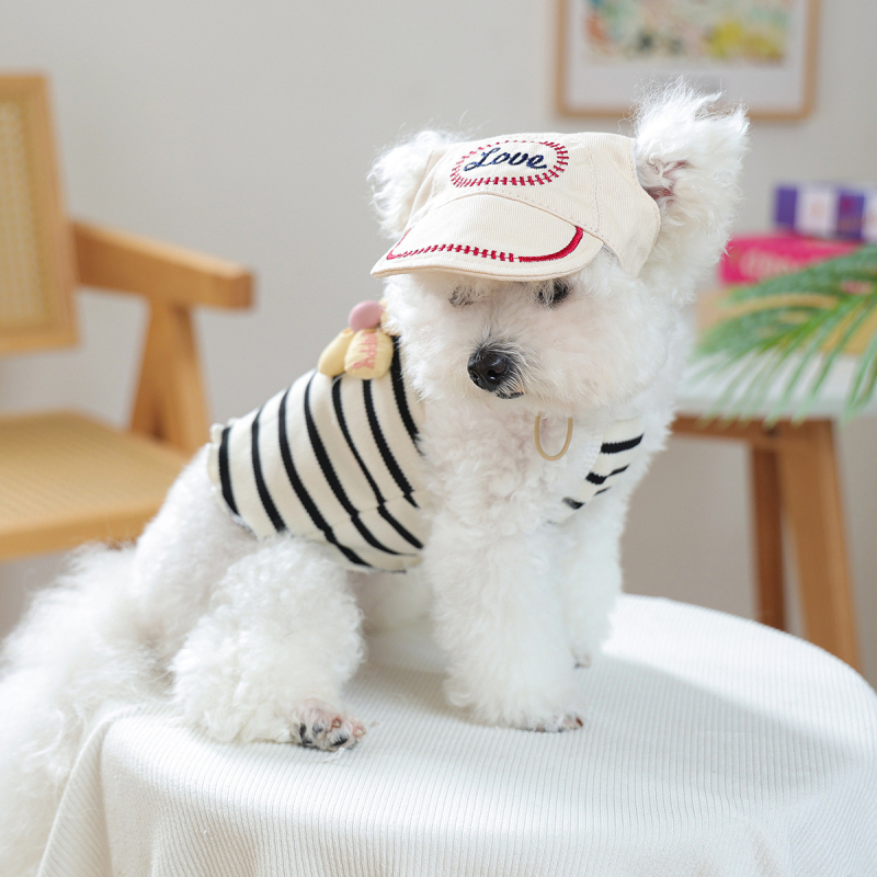 Shuangxiang poliesterio beisbolo skrybelė šunims ir katėms, saulės apsauga, raidžių raštas, siuvinėjimas, plokščias mezginys