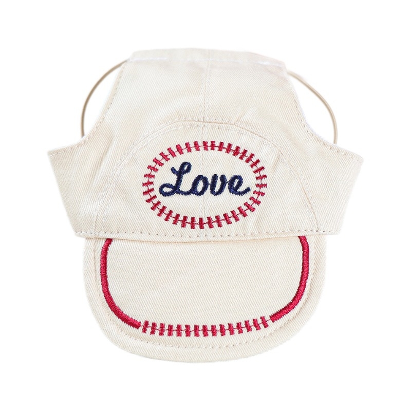Shuangxiang poliesterio beisbolo skrybelė šunims ir katėms, saulės apsauga, raidžių raštas, siuvinėjimas, plokščias mezginys
