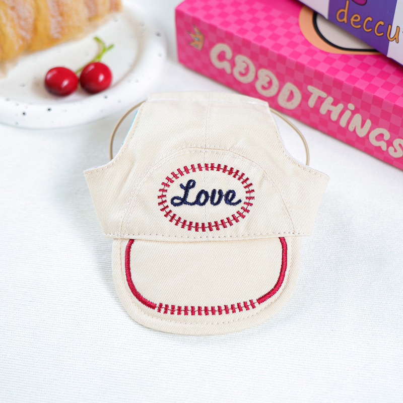 Shuangxiang poliesterio beisbolo skrybelė šunims ir katėms, saulės apsauga, raidžių raštas, siuvinėjimas, plokščias mezginys