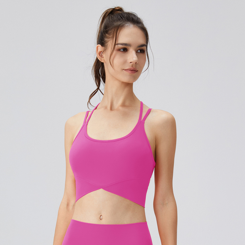 Desire prozračan lagan grudnjak za jogu za žene – 3/4 kupa, srednji oblik čašice, fiksne dvostruke naramenice, sjajni završni sloj Nylon/Spandex