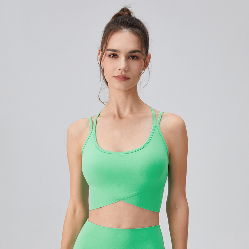 Desire prozračan lagan grudnjak za jogu za žene – 3/4 kupa, srednji oblik čašice, fiksne dvostruke naramenice, sjajni završni sloj Nylon/Spandex
