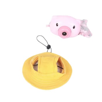 Saulės skrybėlė naminiams gyvūnėliams su ausų skylėmis — žvejo stilius, medvilnė, reljefas, pavasaris, laisvas