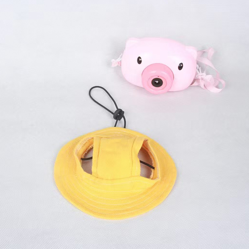 Saulės skrybėlė naminiams gyvūnėliams su ausų skylėmis — žvejo stilius, medvilnė, reljefas, pavasaris, laisvas