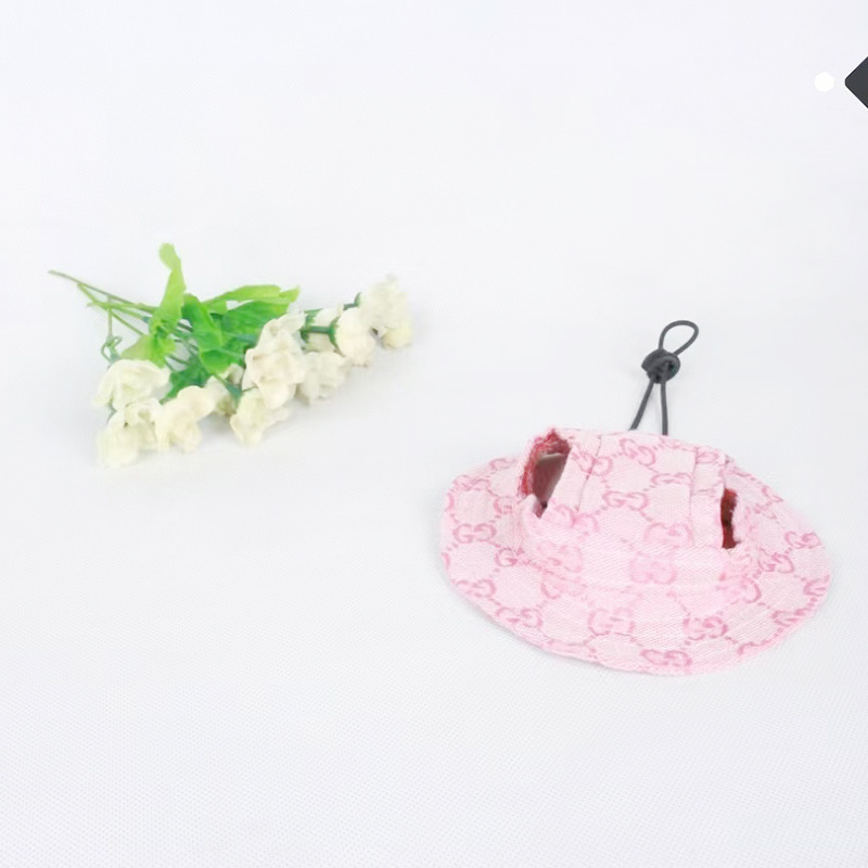 Saulės skrybėlė naminiams gyvūnėliams su ausų skylėmis — žvejo stilius, medvilnė, reljefas, pavasaris, laisvas