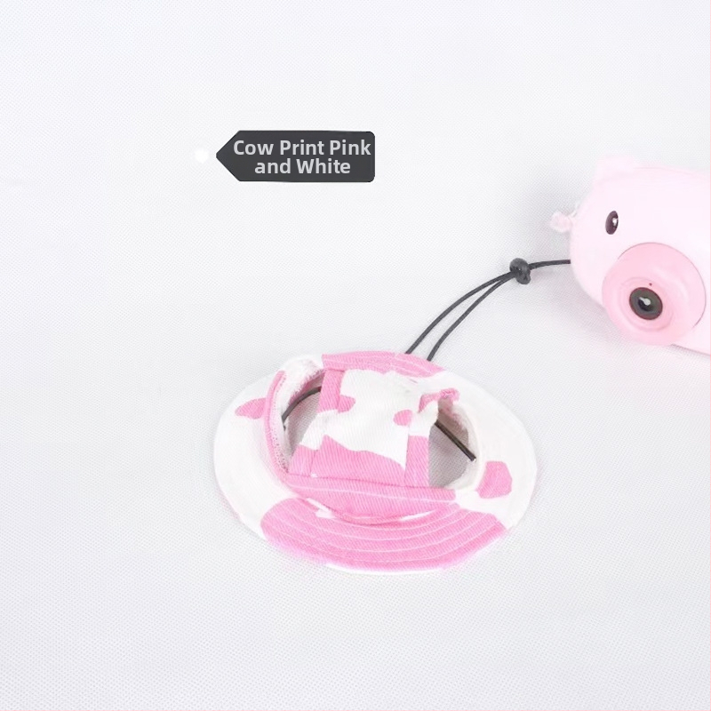 Saulės skrybėlė naminiams gyvūnėliams su ausų skylėmis — žvejo stilius, medvilnė, reljefas, pavasaris, laisvas