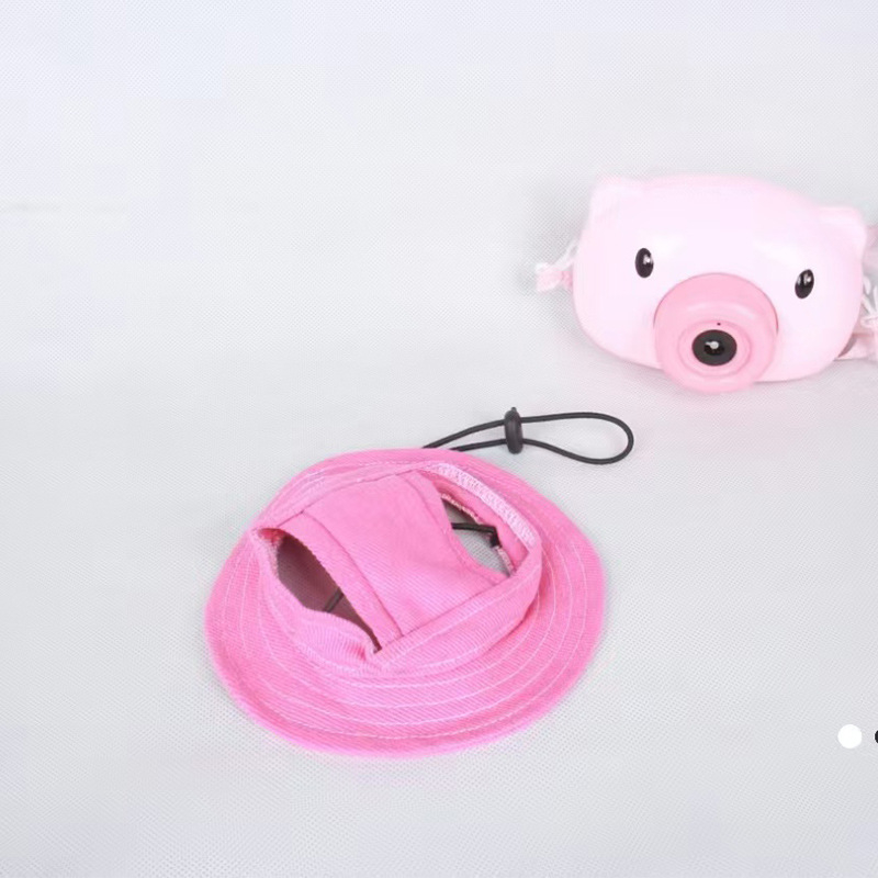 Saulės skrybėlė naminiams gyvūnėliams su ausų skylėmis — žvejo stilius, medvilnė, reljefas, pavasaris, laisvas