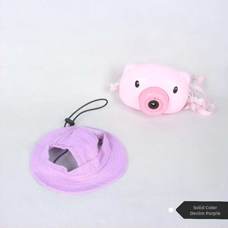 Saulės skrybėlė naminiams gyvūnėliams su ausų skylėmis — žvejo stilius, medvilnė, reljefas, pavasaris, laisvas