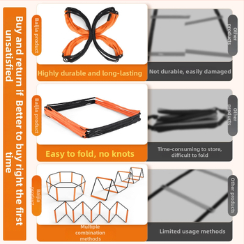 Treeningvahend: mitmekülgne kokkupandav agility ladder, terase konstruktsioon, sobiv jalgpallile, Roneng bränd