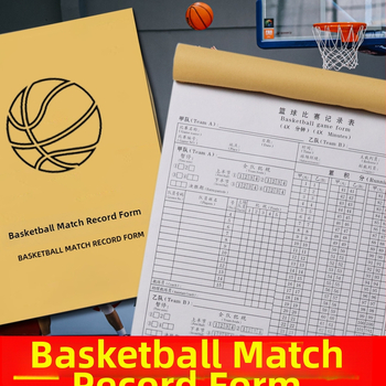 Basketbola tiesneša reģistrēšanas grāmatā - papīrs, komplekts 500 gab., rezultātu tabula, maiņas kartes un taktikas tabula
