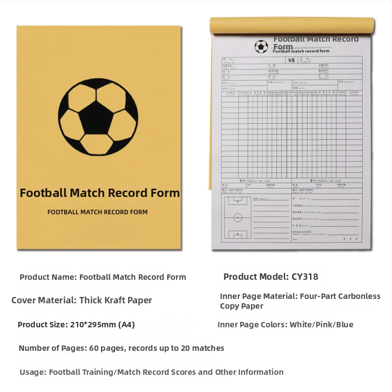 Basketbola tiesneša reģistrēšanas grāmatā - papīrs, komplekts 500 gab., rezultātu tabula, maiņas kartes un taktikas tabula