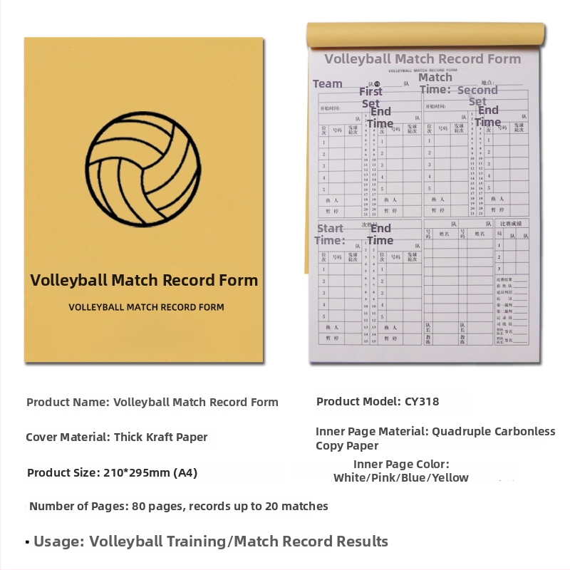 Basketbola tiesneša reģistrēšanas grāmatā - papīrs, komplekts 500 gab., rezultātu tabula, maiņas kartes un taktikas tabula