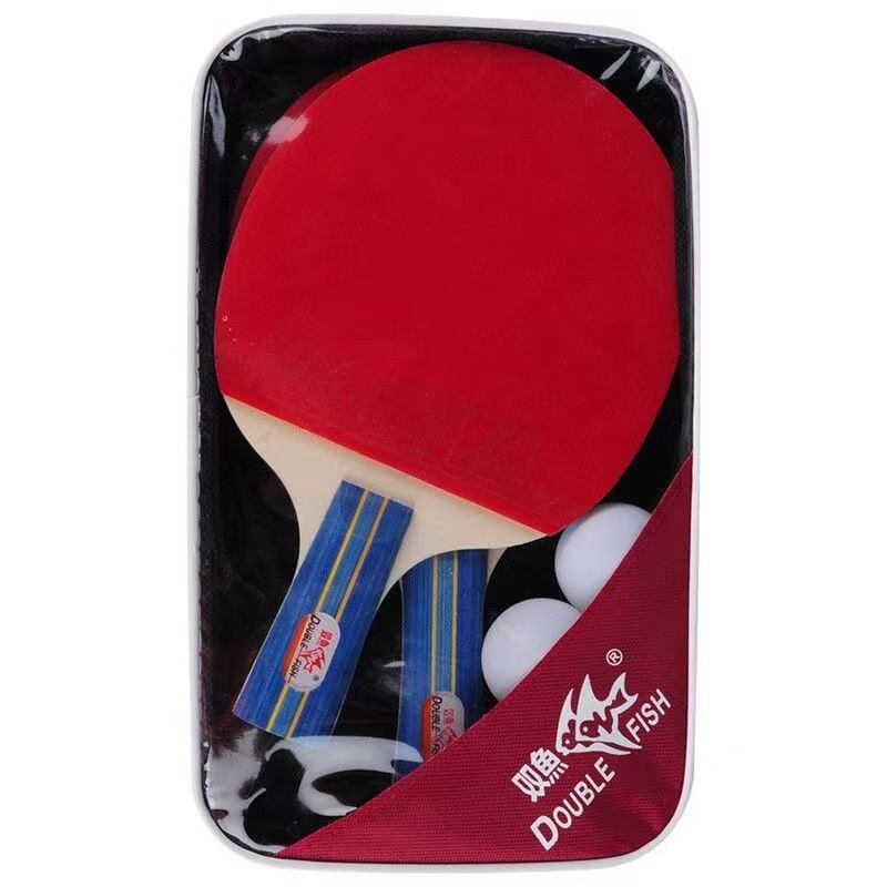 Set reketa za stolni tenis, 2 komada za početnike, Shakehand i Penhold stilovi, drvena ploča, Double Fish/Pisces