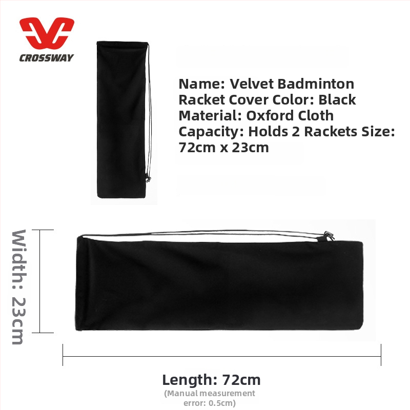 Clothway badminton soma 2 raketēm, ar vienu plecu siksnu, ūdensnecaurlaidīga un putekļu izturīga, Oxford audums